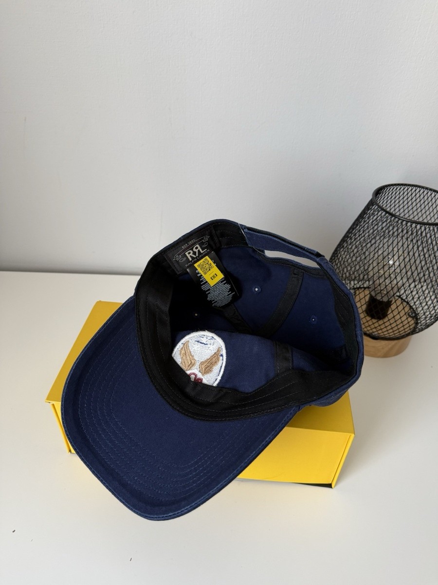 RRL Double RL Ralph Lauren Cap Navy Blue Logo Hat Adjustable Strap