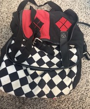 Harley Quinn Checkered Backpack Black Red Adj...