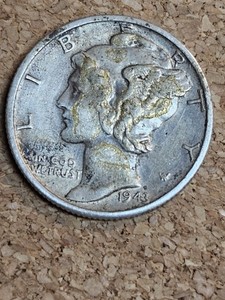 1943S Mercury Dime W/ Die Clash & Die Breaks