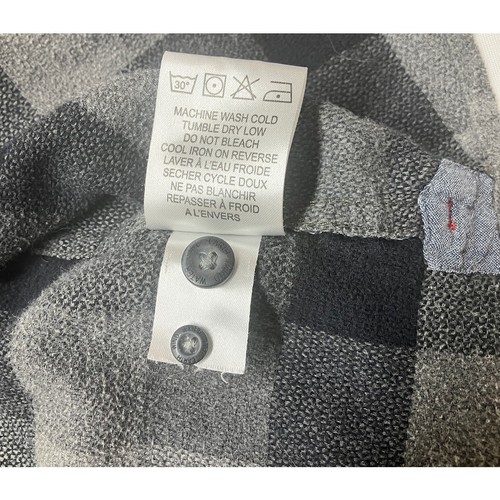 Element Flannel Shirt Mens Size S Heavy Cotton Plaid Check Skateboard Gray Black - Picture 8 of 13