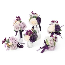 Ling's Moment Lilac Wedding Flowers Mini Bridesmaid Bouquets Set of 6 Light P...