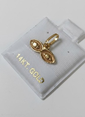 Charm Ojos De Santa Lucia,Solid 14kt Yellow Gold, Eye Protection Pendant, New
