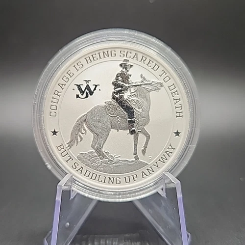2021 1oz .9999 Silver Tuvalu John Wayne Reverse Proof Round in a Capsule