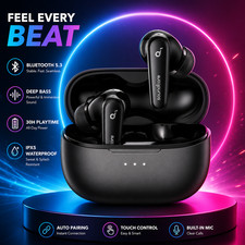 Wireless Earbuds Bluetooth 5.3 Deep Bass 30H Playtime IPX5 Waterproof