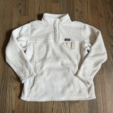 Patagonia Re-Tool White Snap T Fleece Pullover Girls Youth XL 14