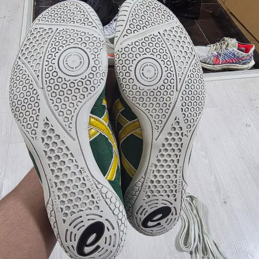 Asics Wrestling Shoes 280 Size Green Suede Sneakers thumbnail 3