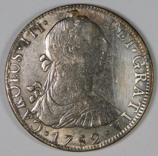 1782 Mo Messico 8 reales Carlo III moneta argento