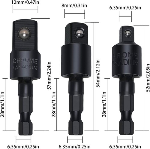 Flexible Drill Bit Extension Set with Right Angle Attachment, 360° Rotatable 1/ - Picture 7 of 9