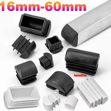 Black Square Plastic End Caps For Tubing Blanking Plugs Inserts Furniture Feet