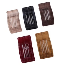 5-Pack Flocked Checker Duckbill Clips Large Hair Claw Clips Set