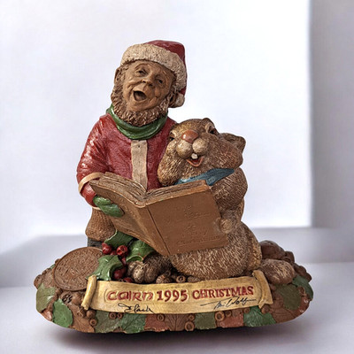 Vintage 1995 Cairn Tom Clark Tim Wolfe Christmas Singing Gnome Rabbit Figurine