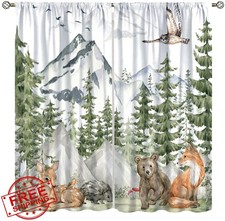 SYZWWSYX Forest Animal Curtains 21x54 Pack 2 Animal-5