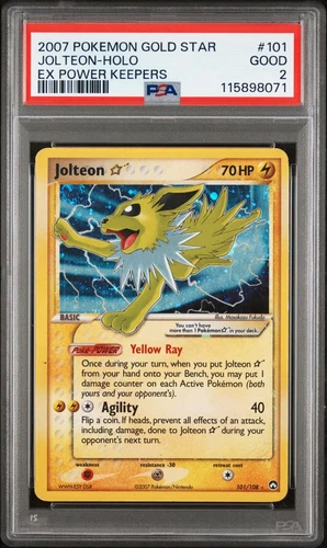 2007 POKEMON EX POWER KEEPERS GOLD STAR #101 JOLTEON-HOLO PSA 2