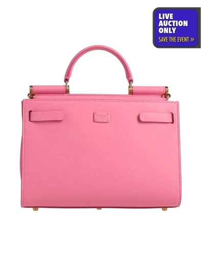 RRP $2500 DOLCE & GABBANA Sicily 62 Leather Tote Bag Pink Log #269_LIVE_A2481820