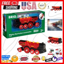 World Mighty Red Action Locomotive - Battery-operated Toy Train for Wooden Tr...
