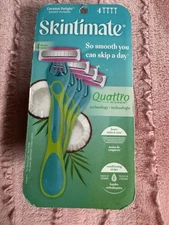 Women’s SKINTIMATE QUATTRO Disposables Razors ~ 4 PACK - COCONUT DELIGHT Scented