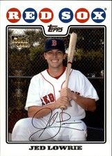 2008 Topps Update Baseball Card #UH117 Jed Lowrie (RC)