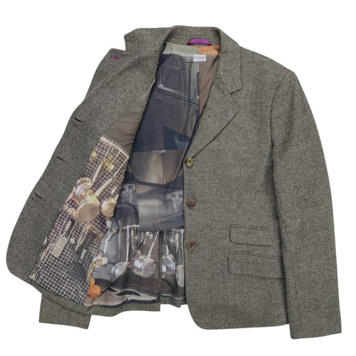 Paul Smith, Vintage 90s Paul Smith Wool Tweed Blazer Gray Herringbone Japan 42 M