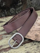 GAP Women Urban Cowgirl S Belt 32 Fits 30-34 Brown Leather Matte Silver Buckle