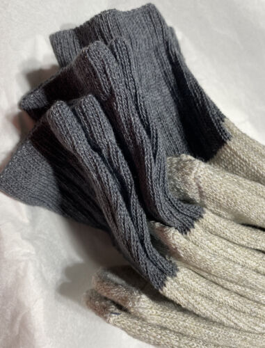 3 Pair High Peaks Cotton Thermal Boot Socks Light Cream Gray Men Size 10-13 - Picture 4 of 9