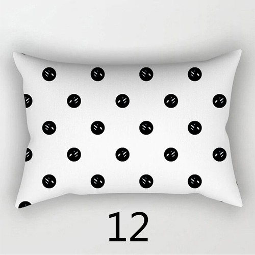 Fashion Geometric Printed Throw Pillowcases Black White Cushion Covers 30×50cm - Picture 21 of 47