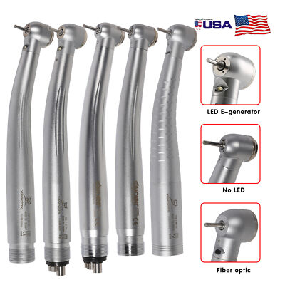 Dental LED Fiber Optic Egenerator Turbine / High Speed Handpiece 2/4Holes USA