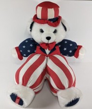 Vintage Dan Dee Plush Teddy Bear 16 inch Liberty Stars Stripes Patriotic 1995