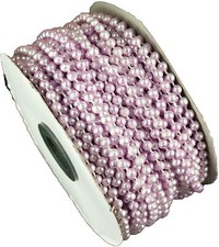 Pearl Plastic Beads on a String 4MM Faux Craft ROLL 24 yds lavender 