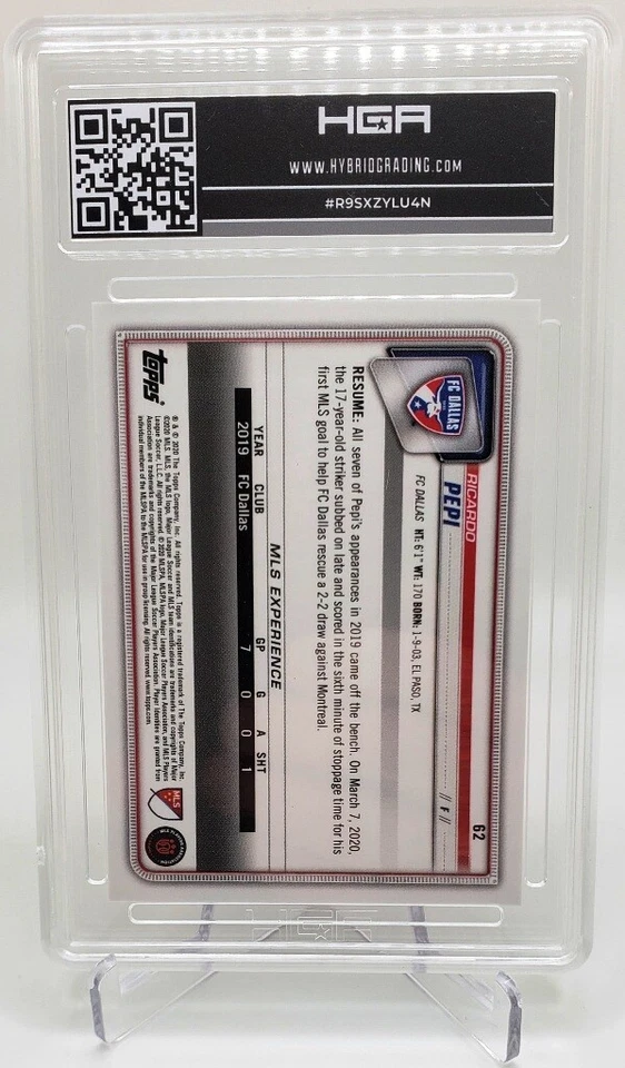 Ricardo Pepi #62 FC Dallas - 2020 Topps Bowman MLS Blue Parallel /150 - 9.5 HGA - Image 3 of 3