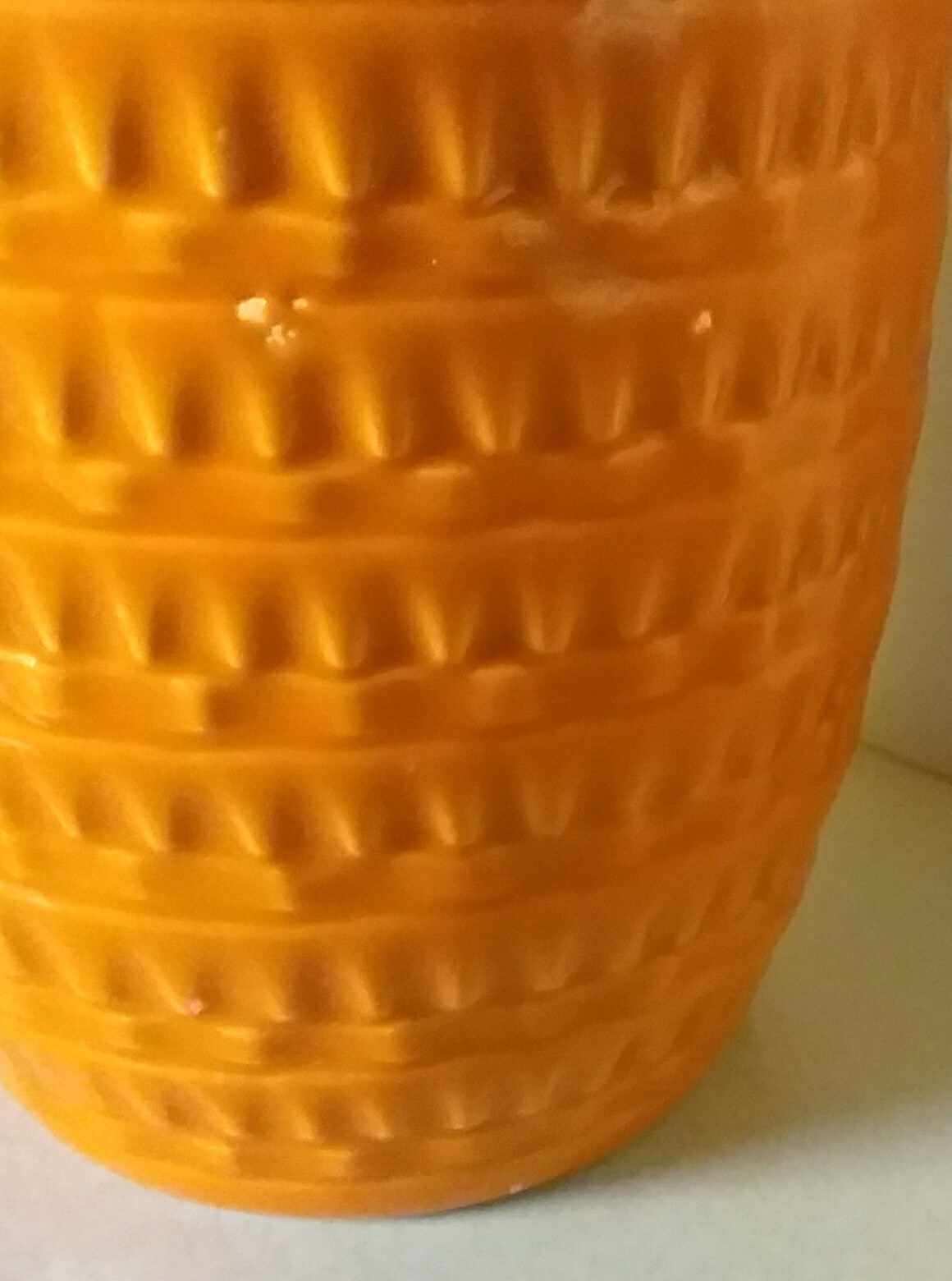 APROPOS HOME COLLECTION ORANGE MID CENTURY MODERN RETRO VASE DIMPLE