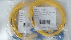 Lot-of-5-SC-SC-SM-Duplex-9-125-Fiber-Optic-Cable