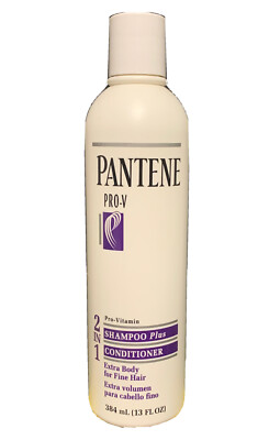 Vtg 90 s Pantene Pro Vitamin 2 In 1 Shampoo Conditioner Extra Body For Fine Hair