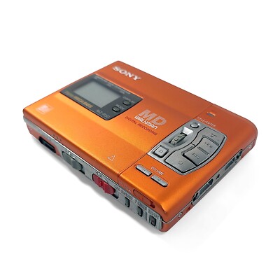 Sony MZ-R50 MiniDisc Recorder Orange - Tested Working w/ Issues