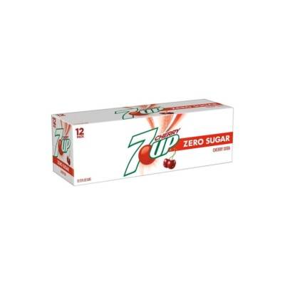 7UP Caffeine Free Zero Sugar Cherry Soda Pop, 12 fl oz, 12 Pack