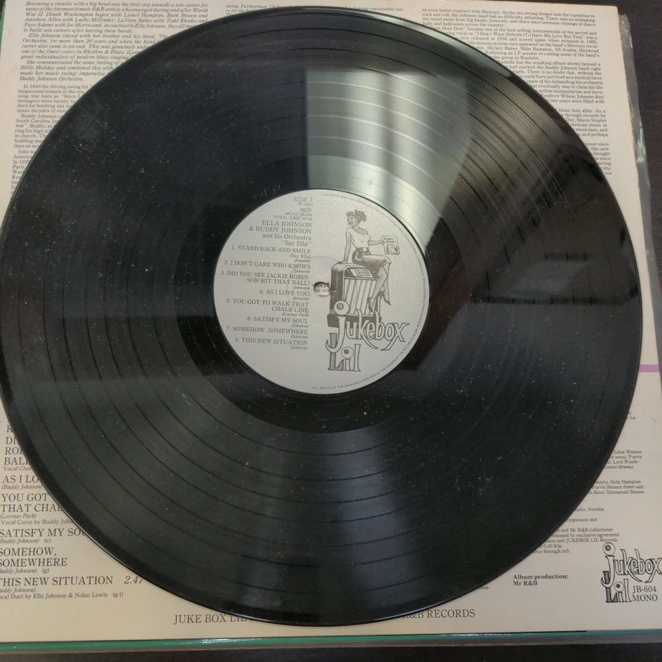 Record Album Ella Johnson w/Buddy Johnson & Orchestra Say Ella Mono LP VG Foto 3 de 3