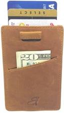 RFID Blocking Minimalist Front Pocket Wallet: Ultra Slim With Smart Pull Tab 