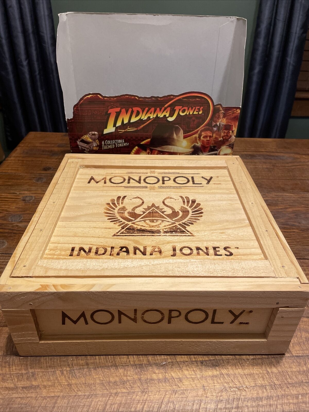 Indiana Jones MONOPOLY (2008) Collector's Limited Edition Wooden Box Crate  NEW