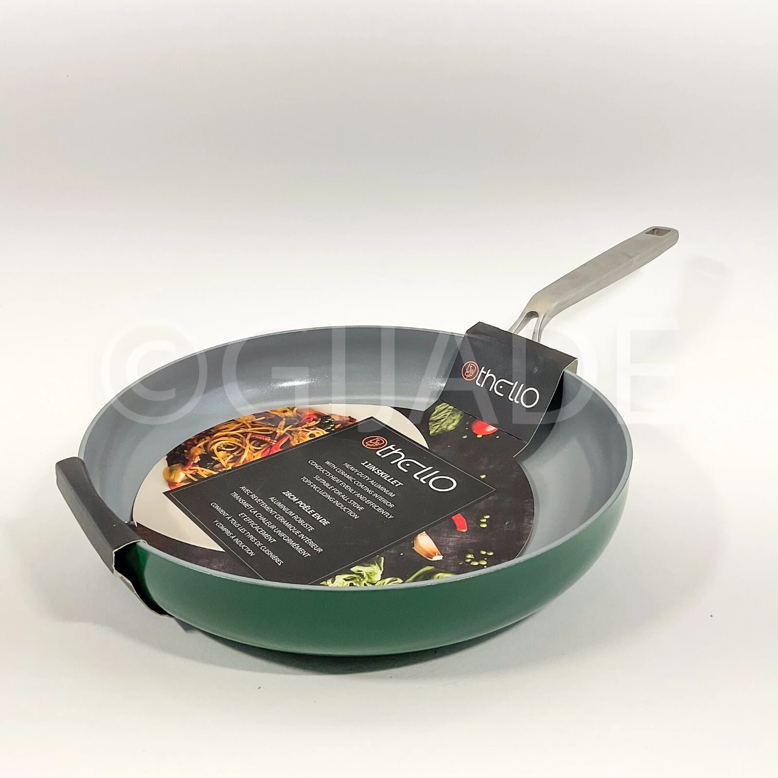 Othello Healthy Ceramic Non-stick 9.5" Frying Pan Silver Handle New
