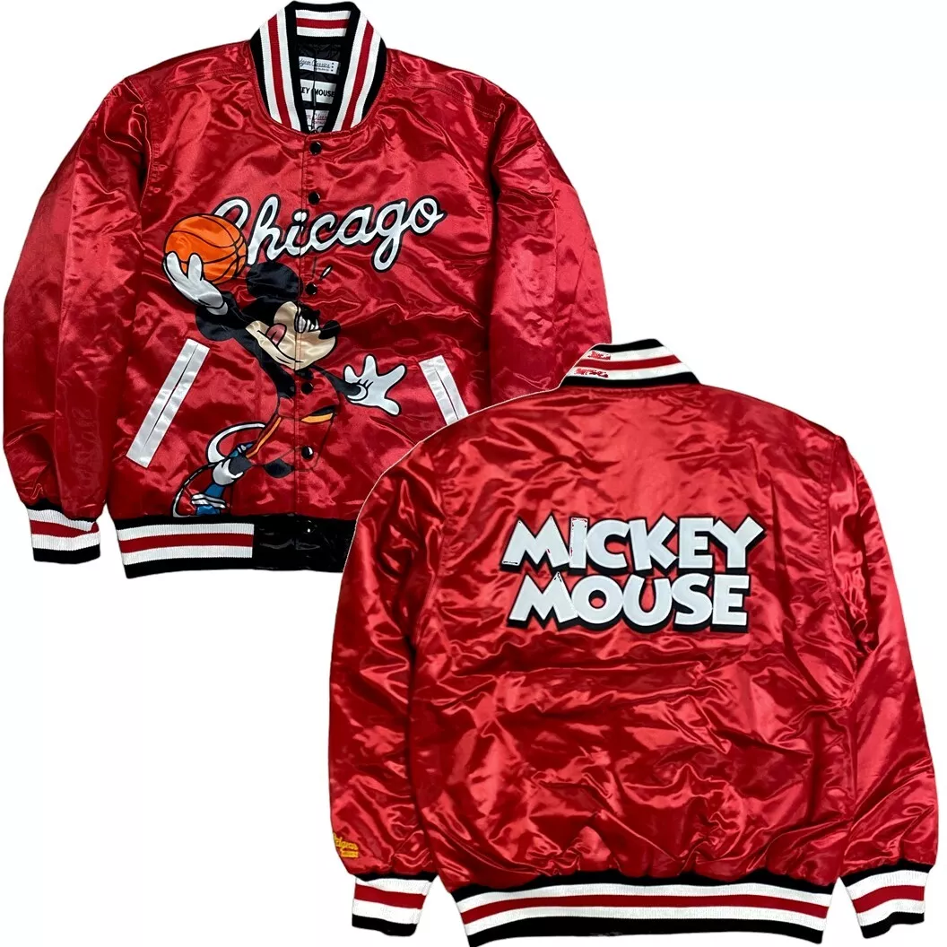 Mickey Mouse Chicago Bulls Men's Headgear Classics Satin Jacket