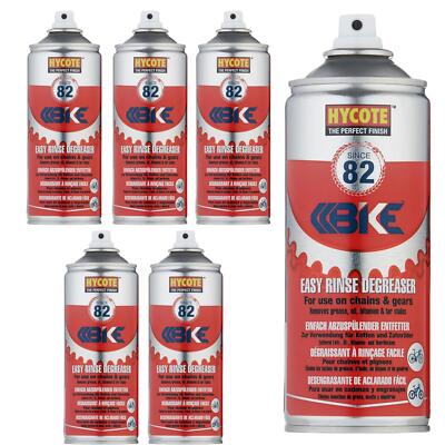 Hycote 0,4L Fahrrad Easy Rinse Entfetter 400ml Entwachser Verwendung an Ketten Zahnräder x6