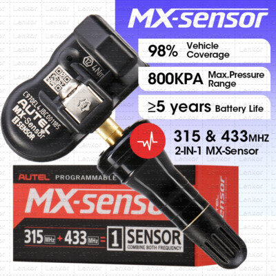 Autel TPMS Sensor MX-Sensor 315MHz & 433MHz Programmable Universal Rubber Valve