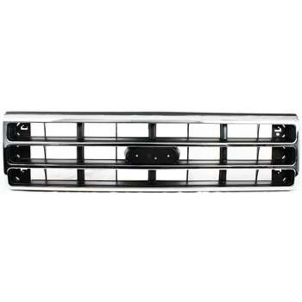 NEW FRONT GRILLE CHROME SHELL WITH SILVER INSERT FOR 1989-1991 FORD F-150 F-250 Foto 2 de 4