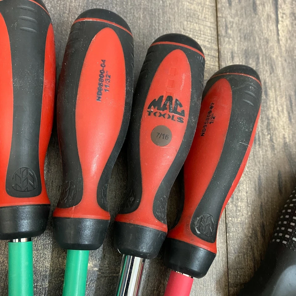 Mac Tools 8pc Metric Nut Driver Set ND95805 ND95800 Mixed Set MM & STD + 1/4 Red - Image 4 of 4