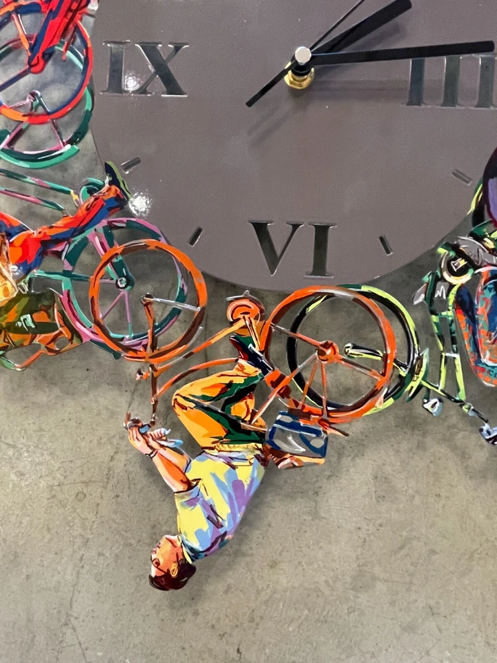 David Gerstein Arte Pop Hecho a Mano Escultura de Metal " City Ride Time Clock" Foto 4 de 4