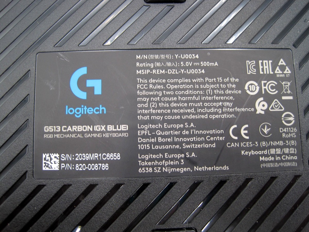 Logitech G513 Carbon GX Blue Y-U0034 Lighting RGB Mechanical