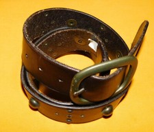 WOMEN'S GAP BROWN GENUINE LEATHER WITH METAL STUDS BELT SIZE L.