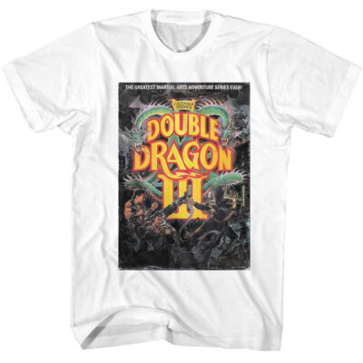 Double Dragon III Technos Video Game The Sacred Stone Martial Arts Men's T Shirt