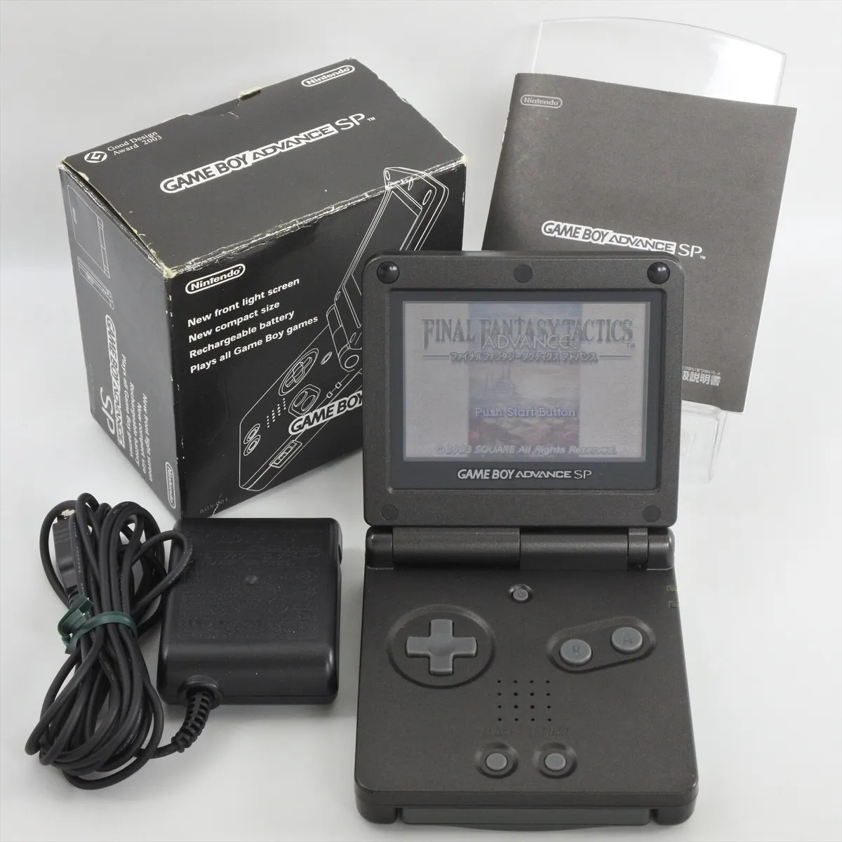Gameboy Advance SP Console ONYX BLACK Boxed AGS-001 Nintendo XJH14609260 gba