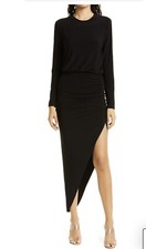 SALE! AUTH Norma Kamali Long Sleeve Drape Gown Small/36 BLACK IN STORES NOW