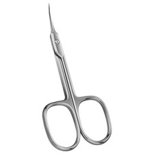 CGBE Cuticle Scissors Extra Fine Curved Blade, Square Handle, ['Silver'] 